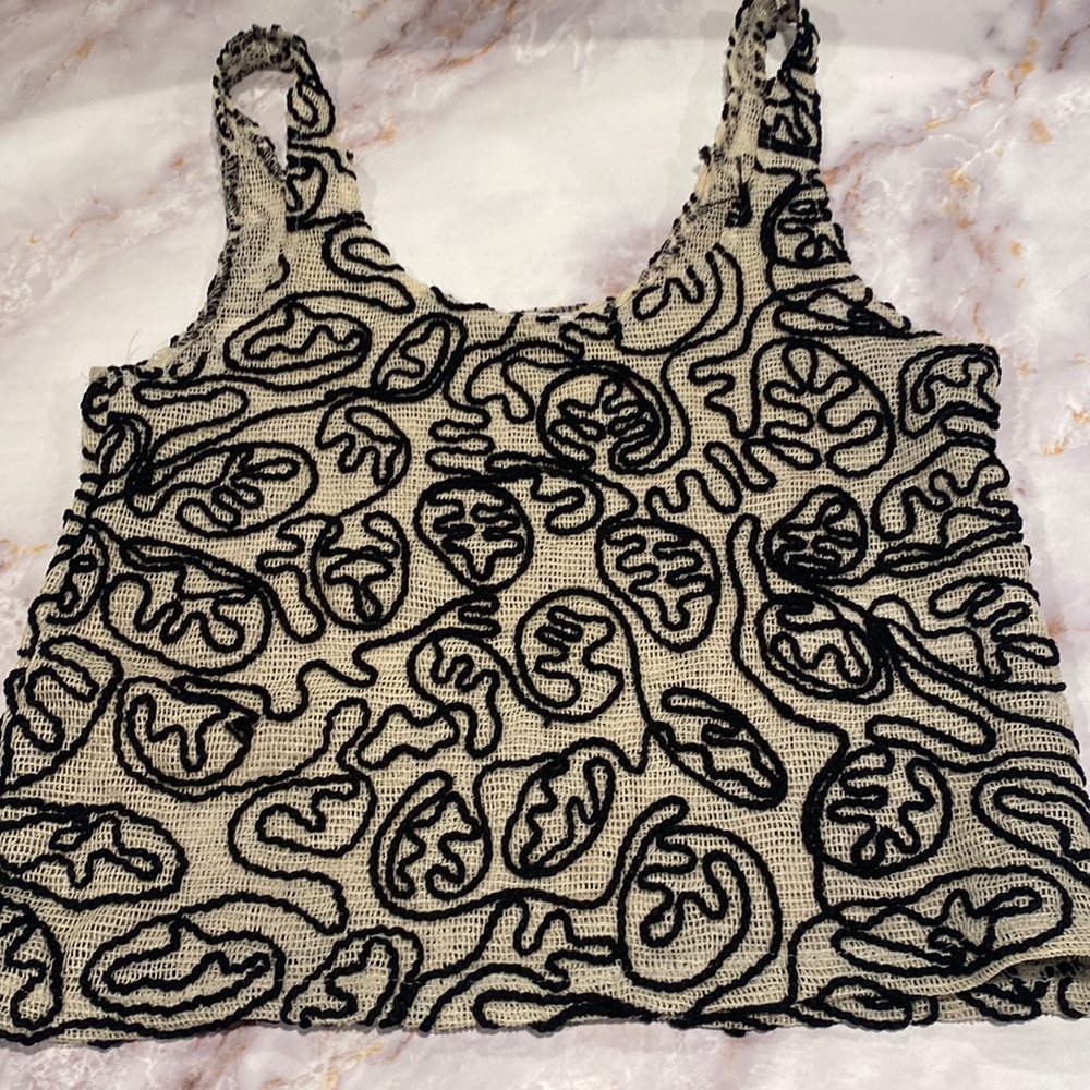 Zara embroidery tank top. SZ S